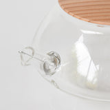 O., Glass Teapot Wooden Lid