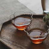 Handmade Glass Tea Cup - Plum Blossom